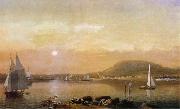 Fitz Hugh Lane Blick von Negro Island auf den Hafen und die Berge Von Camden Sweden oil painting artist